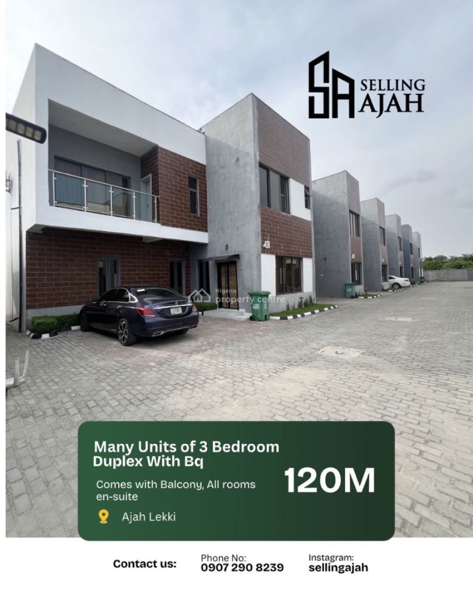 Luxury 3 Bedroom Terrace Duplex, Sangotedo, Ajah, Lagos, House for Sale