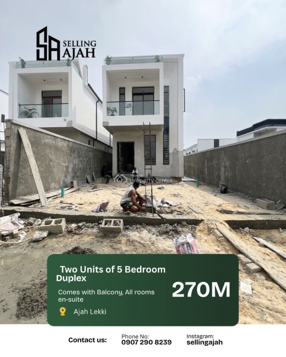 Contemporary 5 Bedroom Terrace Duplex, Lbs, Ajah, Lagos, Terraced Duplex for Sale