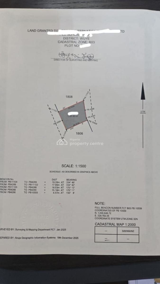 Distress 1781sqm,residential, Cofo Handy, Tarred, Wuye Main(tarred Rd, Wuye, Abuja, Residential Land for Sale