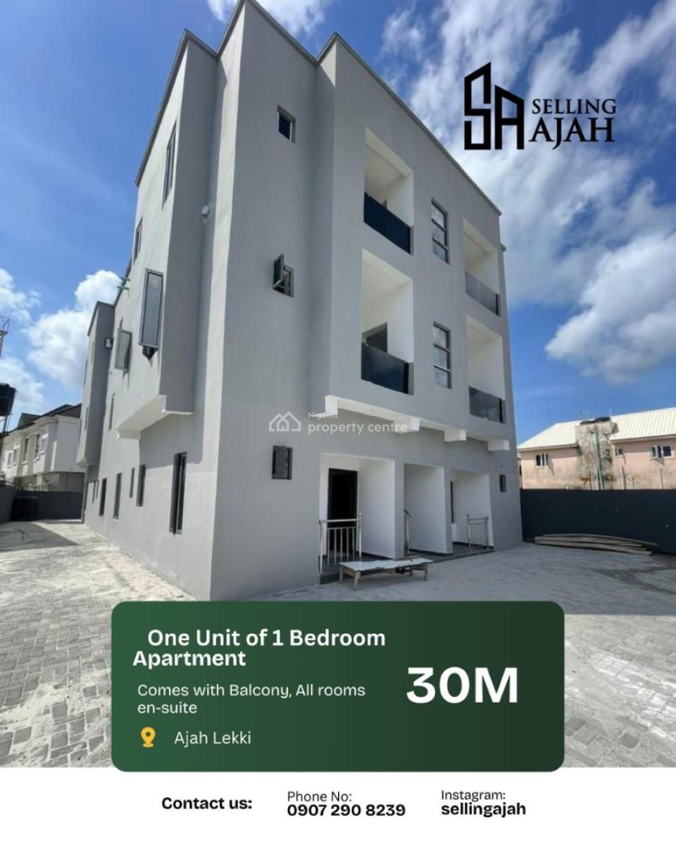 Well Built One Bedroom Apartment, Sangotedo Ajah Lekki, Ajah, Lagos, Block of Flats for Sale
