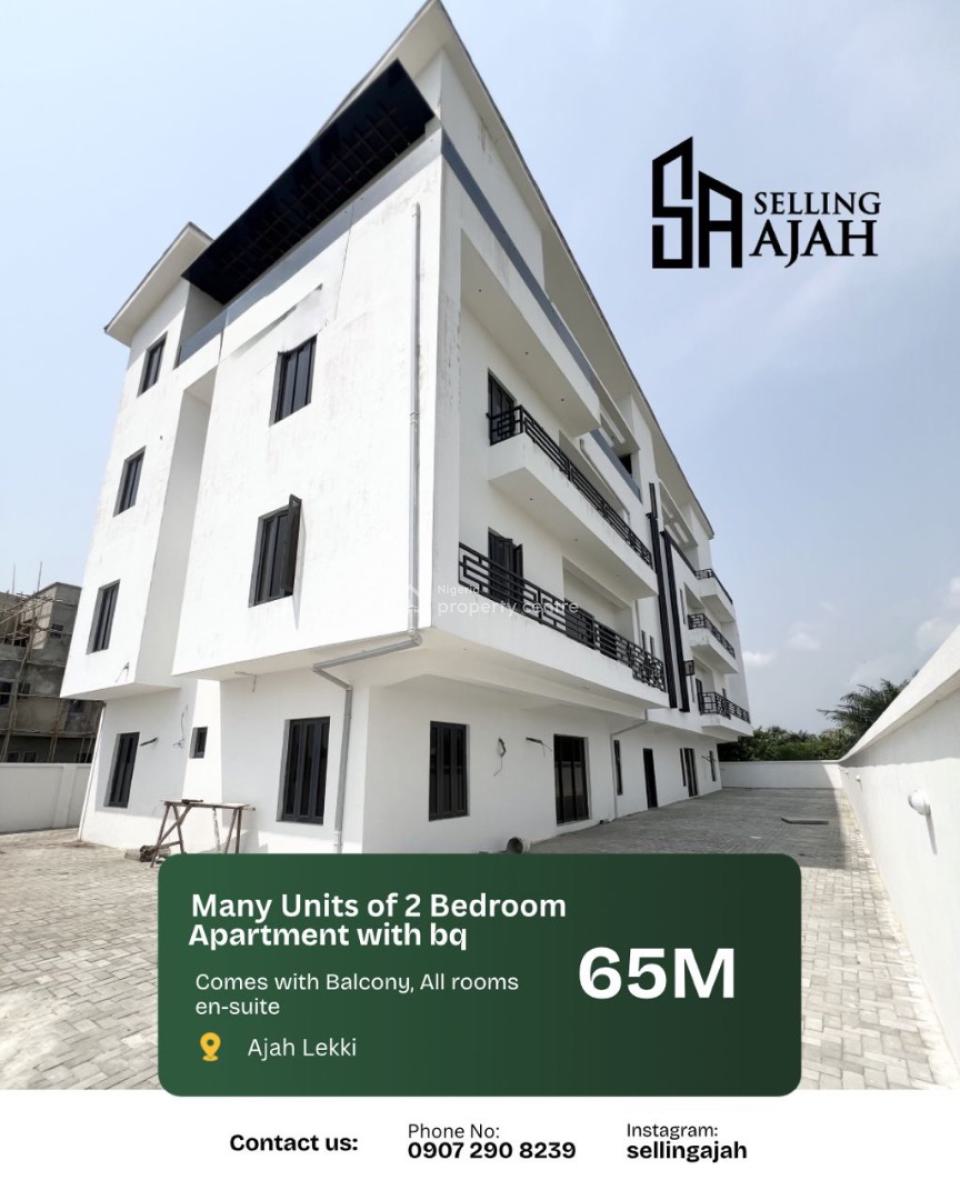 Ultra Spacious Newly Built Luxury Two Bedroom Apartment with Bq, Abijo Ajah Lekki, Ajah, Lagos, Block of Flats for Sale