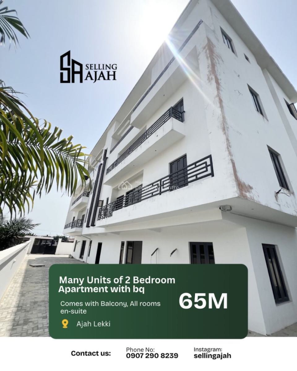 Ultra Spacious Newly Built Luxury Two Bedroom Apartment with Bq, Abijo, Ajah, Lagos, Block of Flats for Sale
