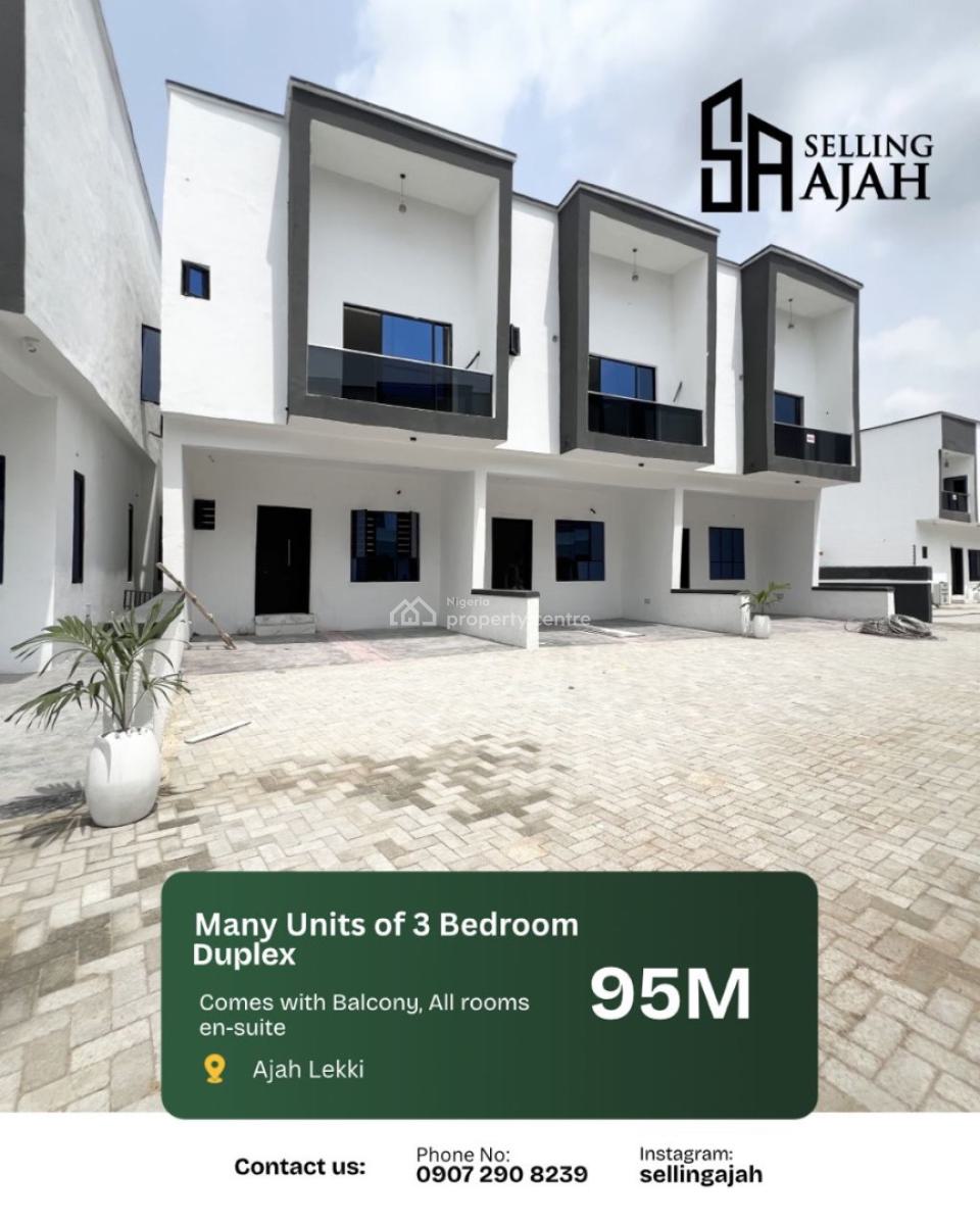 Three Bedroom Terrace Duplex, Abraham Adesanya, Ajah, Lagos, Terraced Duplex for Sale