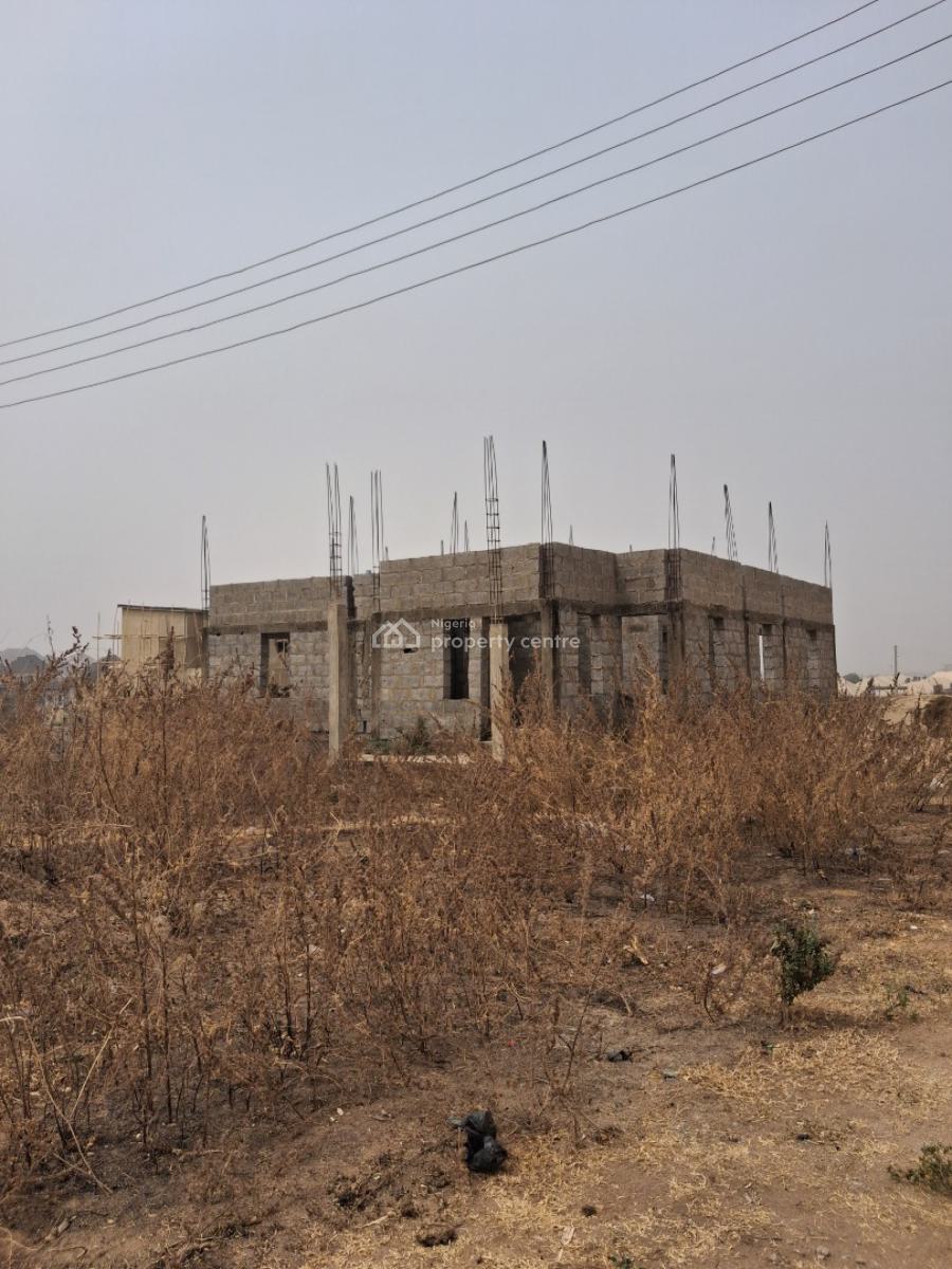 4 Bedroom Fully Detached Duplex Carcass with 2 Parlours, Along Voice of Nigeria Road, Airport Road, Abuja, Lugbe District, Abuja, Detached Duplex for Sale