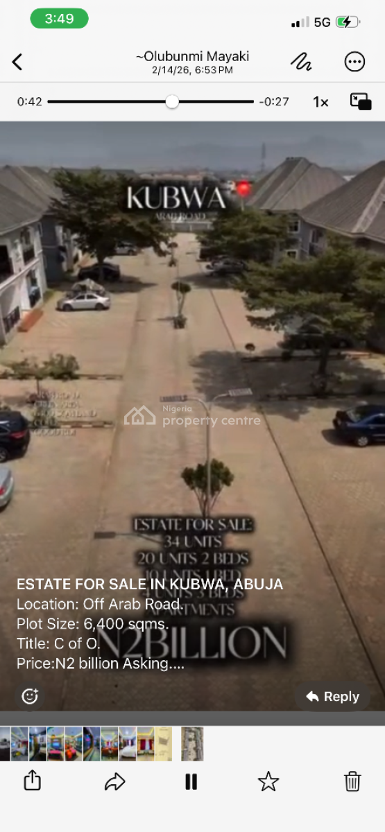Estate Property, Off Arab Road, Kubwa, Abuja, Block of Flats for Sale