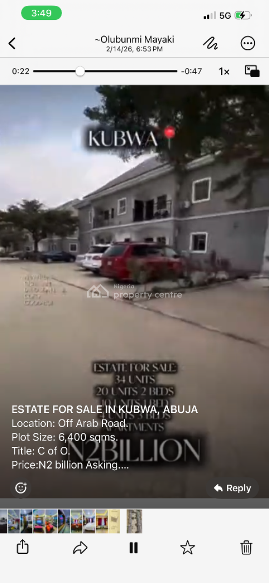 Estate Property, Off Arab Road, Kubwa, Abuja, Block of Flats for Sale