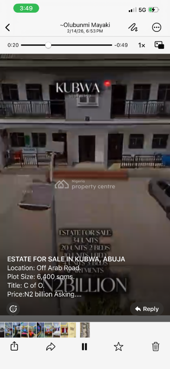 Estate Property, Off Arab Road, Kubwa, Abuja, Block of Flats for Sale