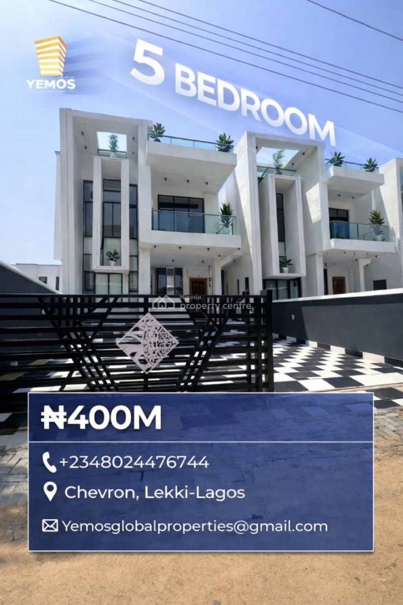 5 Bedroom Fully Detached +pool, Chevron, Lekki, Lagos, Detached Duplex for Sale