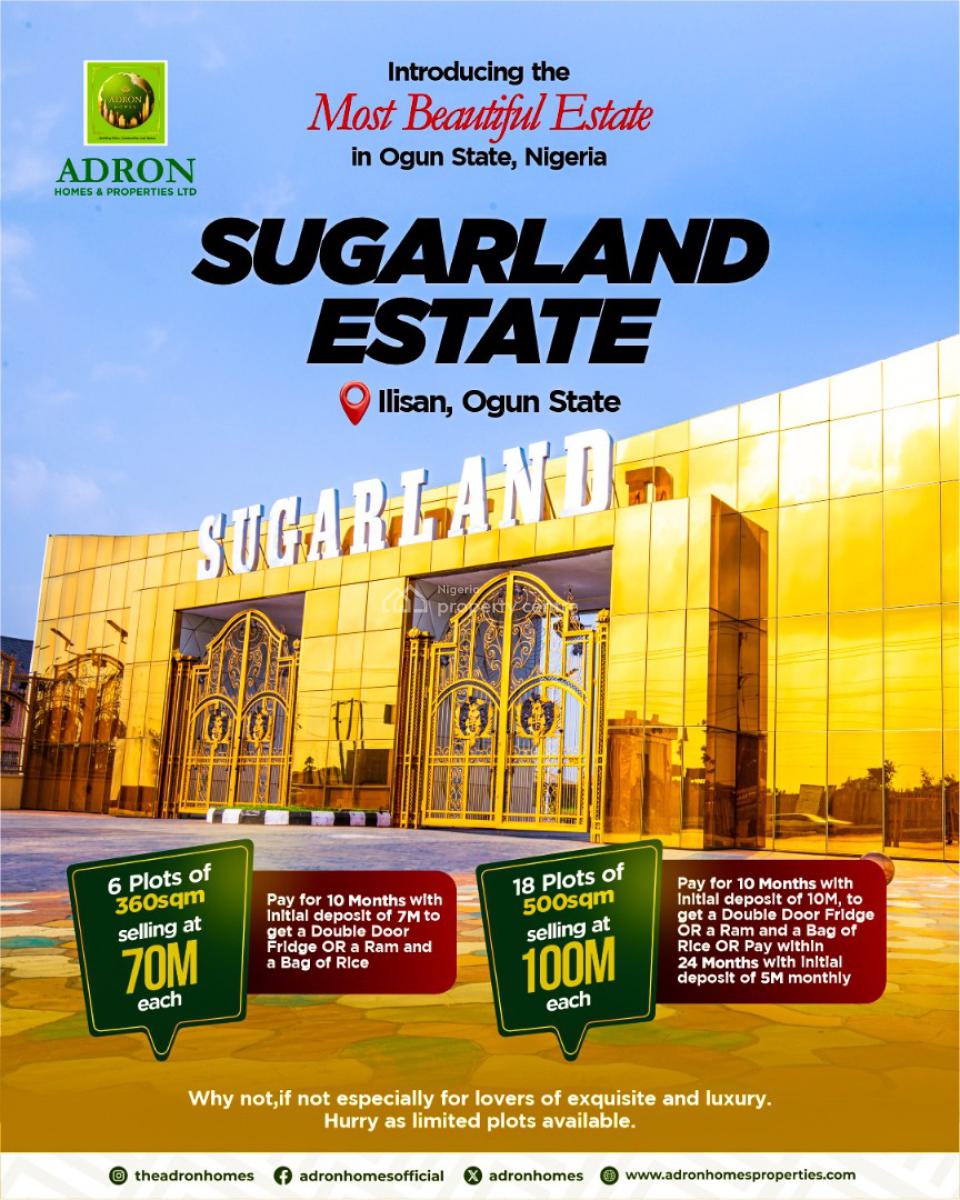 Land, Sugarland Park and Garden Estate Ilisan, Sagamu, Ogun, Mixed-use Land for Sale