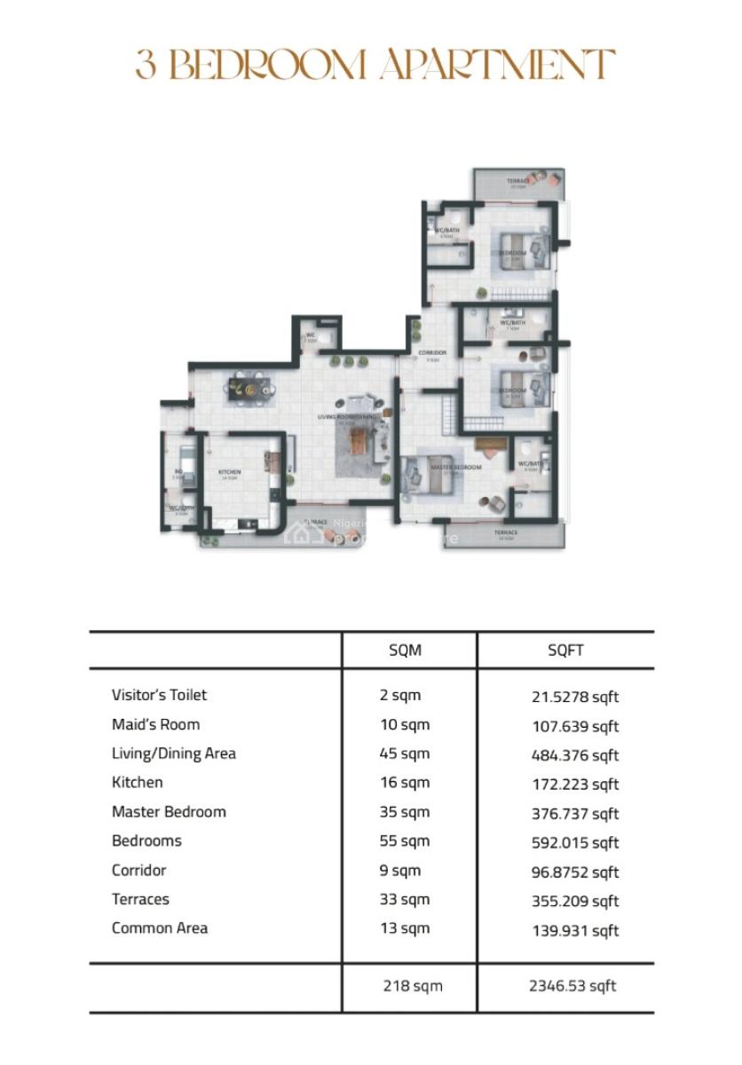 (off Plan) Luxury and Super Executive Finished 3 Bedroom  Apartment, Glover Road, Old Ikoyi, Ikoyi, Lagos, Flat / Apartment for Sale