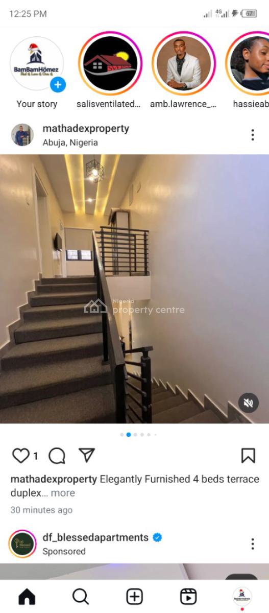 Furnished 4 Bedrooms Terraced Duplex, Life Camp, Abuja, Terraced Duplex for Rent