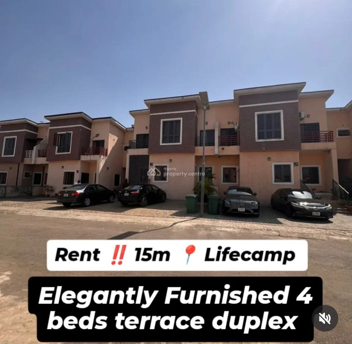 Furnished 4 Bedrooms Terraced Duplex, Life Camp, Abuja, Terraced Duplex for Rent