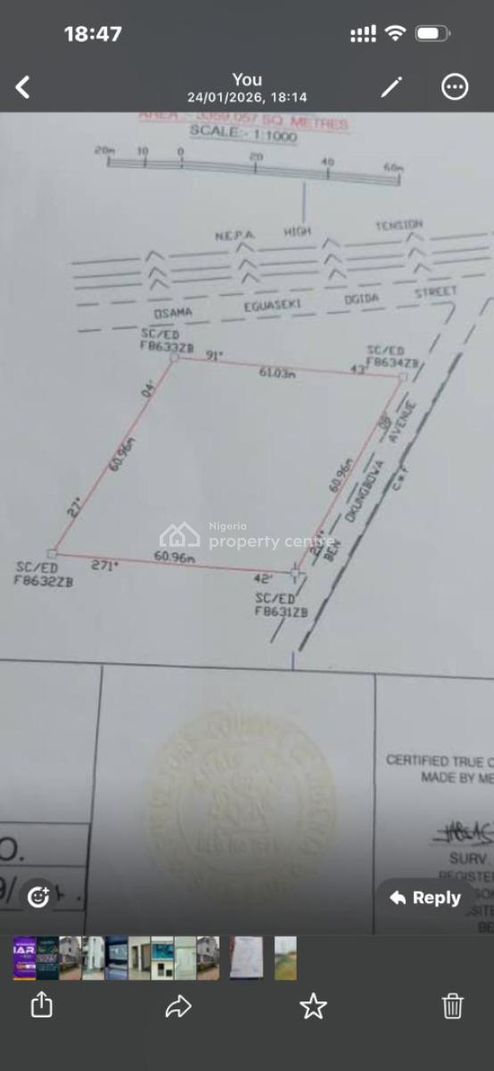 3,718 Sqm  (8 Plots of 50 X 100) Fenced Land with C of O in Gra, Benin, Off Ugbo, Gra, Benin, Oredo, Edo, Mixed-use Land for Sale