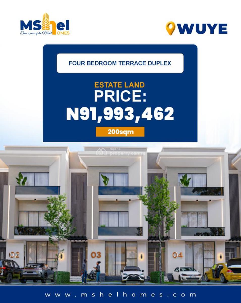 3 Bedroom Terrace, 4 Bedroom Duplex with Bq, Beside Hotel De Bentley, Wuye, Abuja, Residential Land for Sale