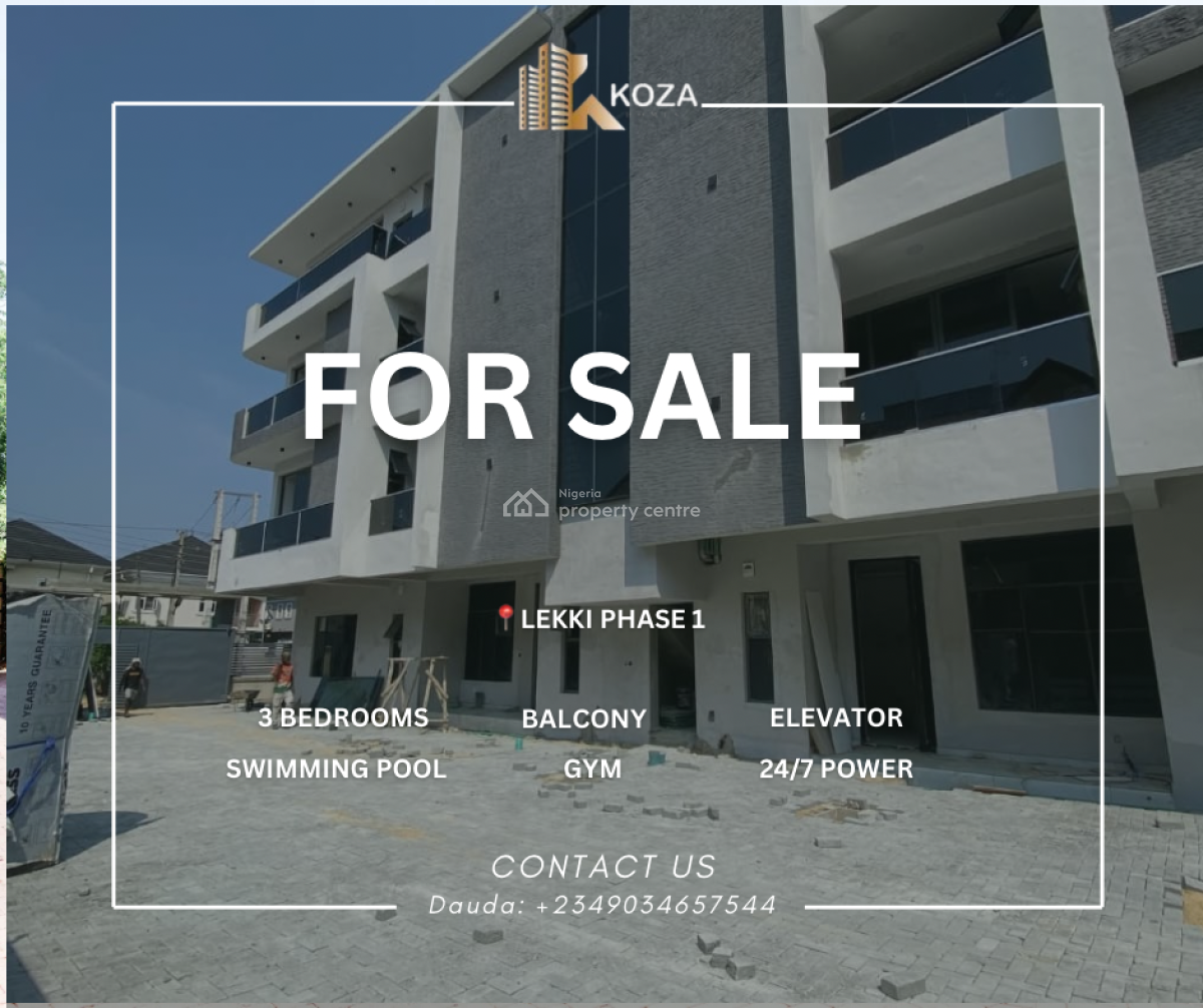 Newly Built 3 Bedroom Apartment, Lekki, Lekki Phase 1, Lekki, Lagos, Flat / Apartment for Sale