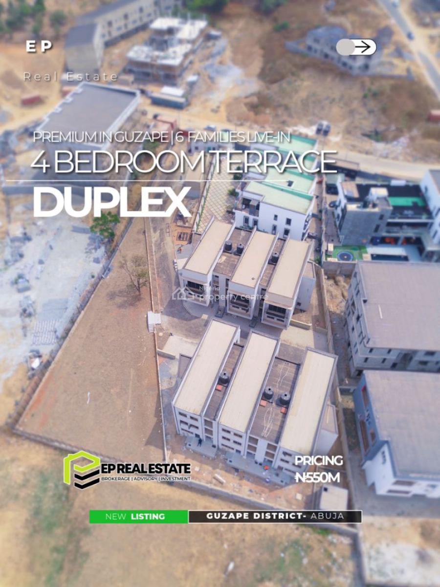 4 Bedroom Terrace Duplex with Bq, Guzape District, Abuja, Terraced Duplex for Sale