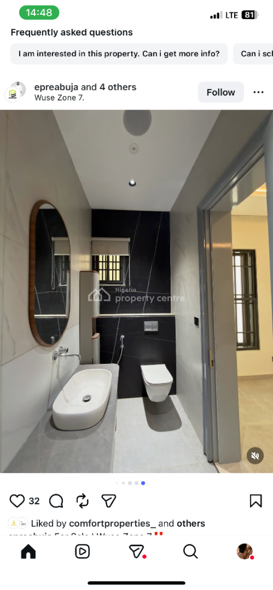 Brand New Contemporary 5 Bedroom Detached Duplex with Bq, Zone 7, Wuse, Abuja, Detached Duplex for Sale