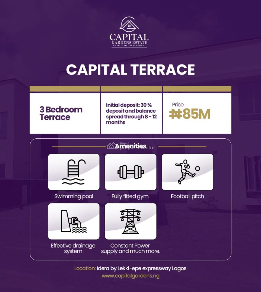 House with C of O, Capital Terraces, Idera, Lekki - Epe Expressway, Ibeju Lekki, Lagos, Terraced Duplex for Sale