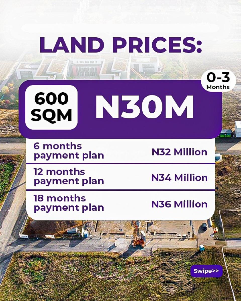 Peak Paradise Estate* Abijo  *title*: C of O  *land 600sqm, Abijo, Lekki, Lagos, Residential Land for Sale