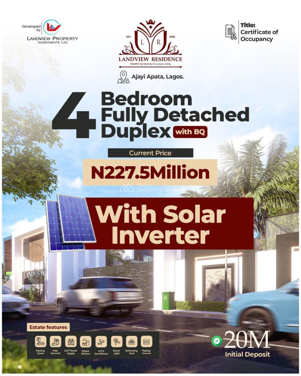 Luxury 4 Bedroom Fully Detached Duplex with Bq, Ajayi Apata, Sangotedo, Lagos., Sangotedo, Ajah, Lagos, Detached Duplex for Sale