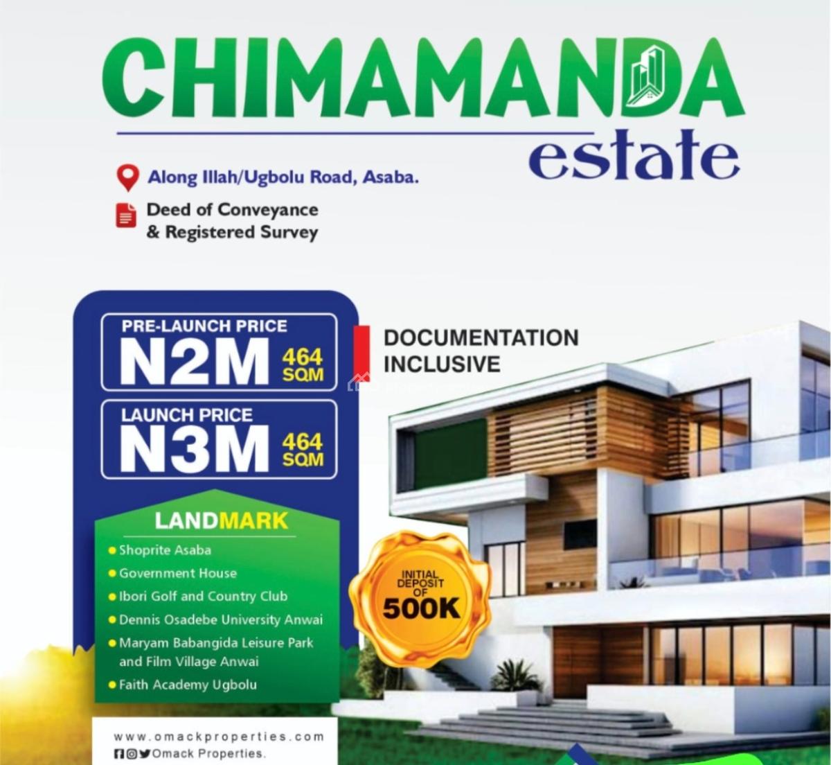 Govt Approved Estate Strategically Located, Chiamanda Estate  Along Illah Ugbolu Road, Ogbolu, Oshimili North, Delta, Mixed-use Land for Sale
