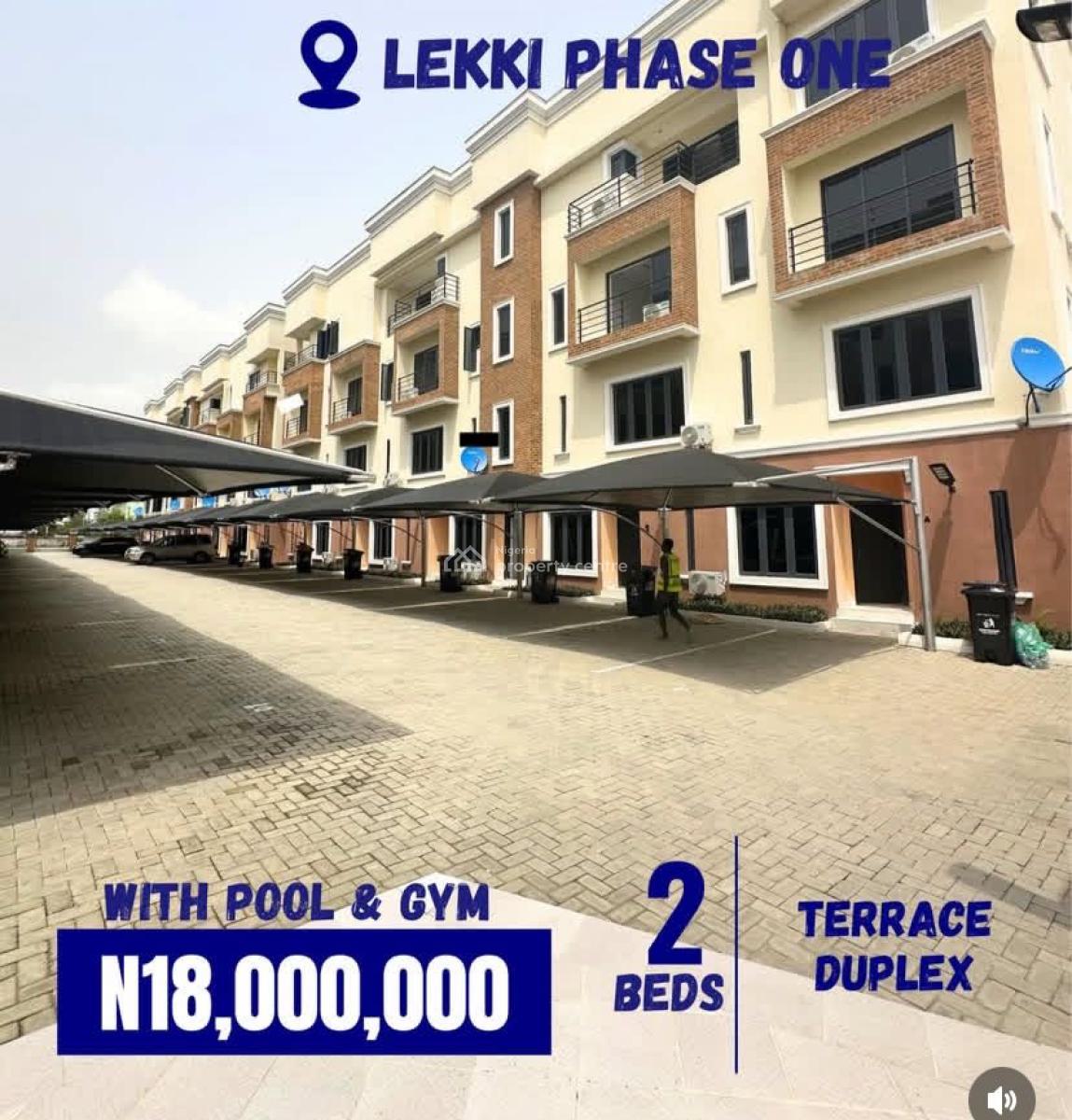 Exquisite 2 Bedroom Terrace Duplex with Pool, Lekki Phase 1, Lekki, Lagos, Terraced Duplex for Rent