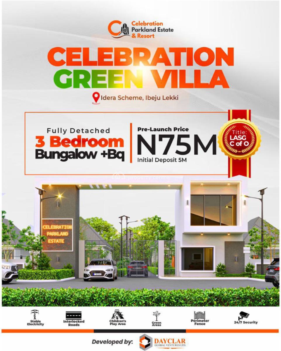 House with C of O at Celebration Green Villa Estate, Idera Scheme, Eleko (ibeju-lekki), Lagos, Ibeju Lekki, Lagos, Detached Bungalow for Sale