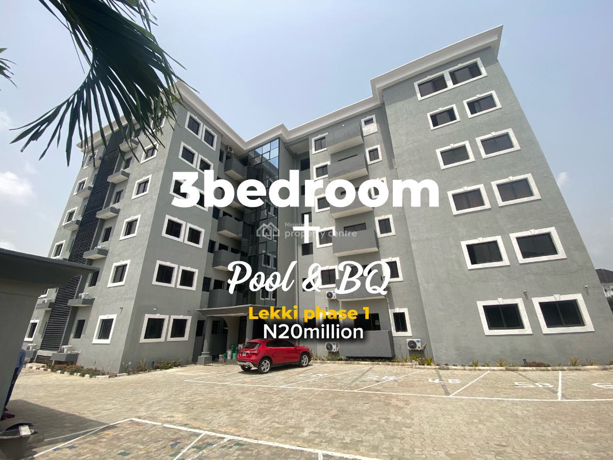 Spacious 3bedroom with Bq, Pool, Elevator Etc, Lekki Phase 1, Lekki, Lagos, Flat / Apartment for Rent