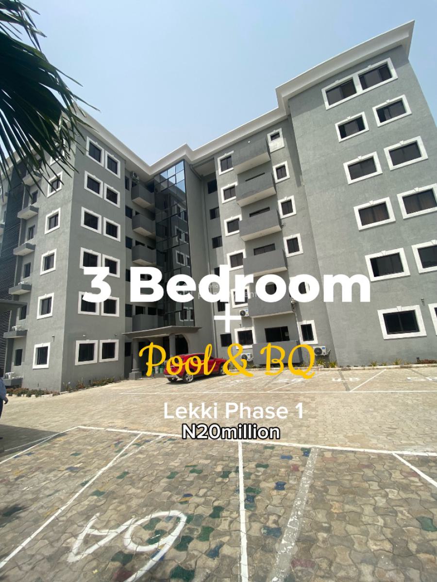 Spacious 3bedroom with Bq, Pool, Elevator Etc, Lekki Phase 1, Lekki, Lagos, Flat / Apartment for Rent