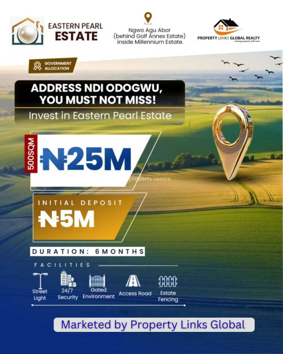 Verified Land with Government Allocation, Eastern Pearl Estate, Ngwo Agu Abor, Behind Golf Annex Estate, Enugu, Enugu, Residential Land for Sale