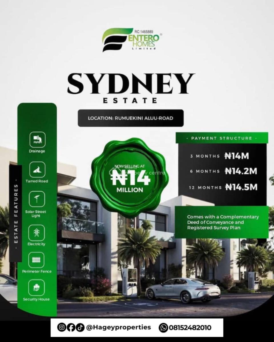 Land, Sydney Estate, Aluu Road, Rumuekini, Port Harcourt, Rivers, Residential Land for Sale