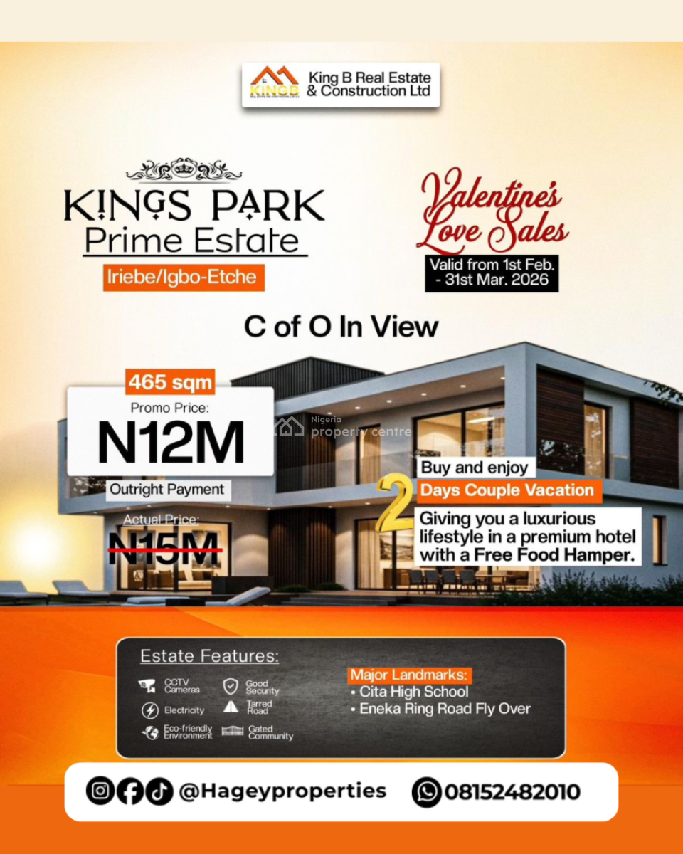 Land, Kings Park - Prime Estate, Iriebe/ Igbo-etche, Off Eneka - Ring Road Flyover, Eneka, Port Harcourt, Rivers, Residential Land for Sale