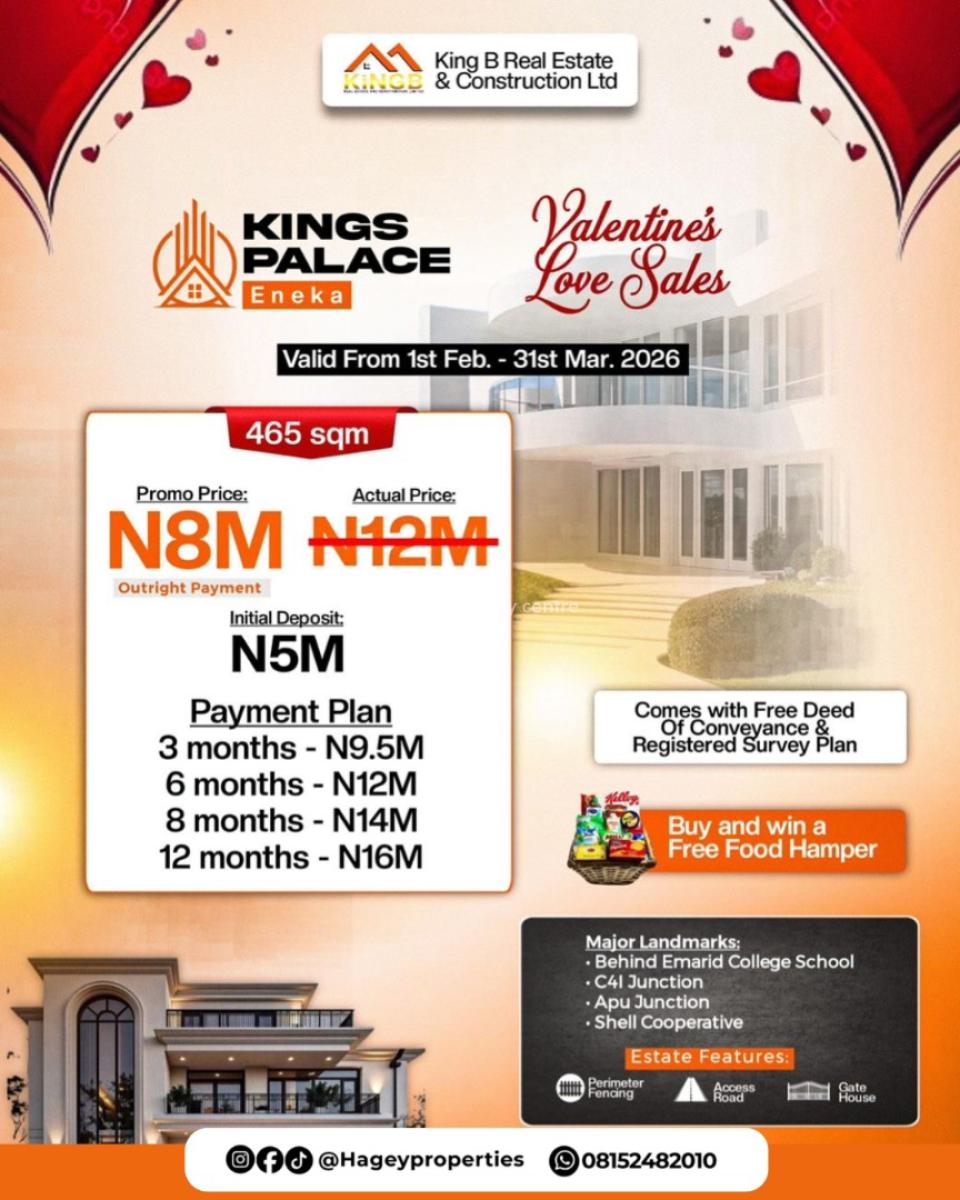 Land, Kings Palace, Behind Emarid College, Eneka, Port Harcourt, Rivers, Residential Land for Sale