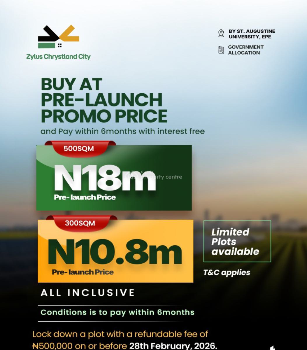 Land with Government Allocation, Zylus Chrystland City Estate By St. Augustine University, Epe, Lagos, Residential Land for Sale