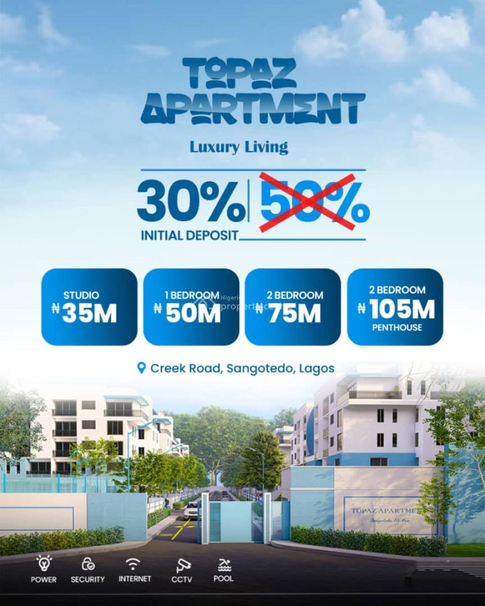 1bedroom Studio Apartment Selling in a Promo Price, Apartment Located at Sangotedo in a Peaceful Environment, Ajah, Lagos, Flat / Apartment for Sale