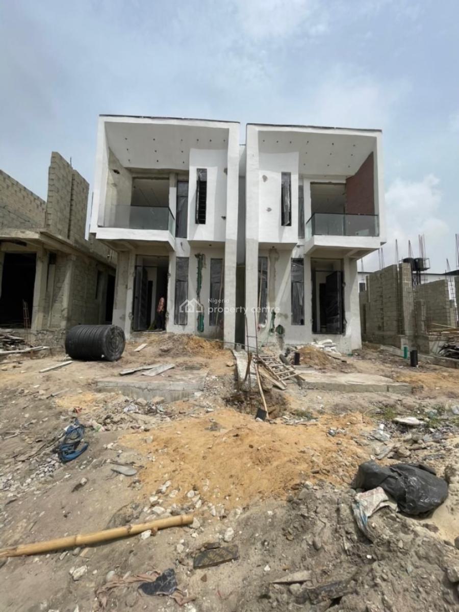 Modern Newly Built 4 Bedroom Semi-detached Duplex Still on Construction, Ikota, Lekki, Lagos, Semi-detached Duplex for Sale