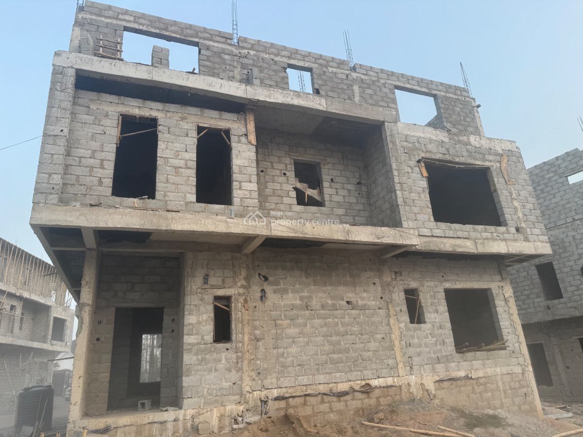 a Well Built 5 Bedroom Carcass Detached Duplex with Bq Available, Guzape Main, Guzape District, Abuja, Detached Duplex for Sale