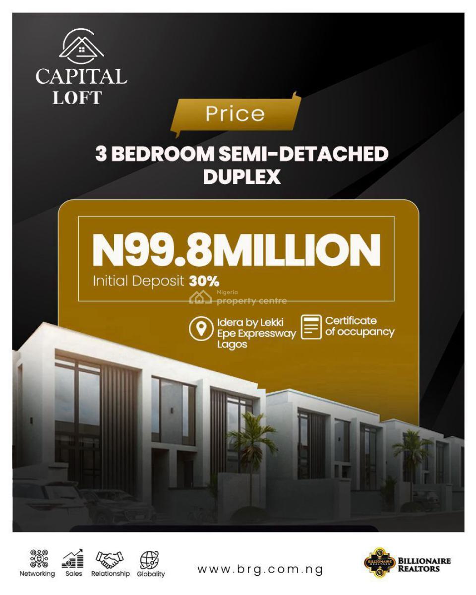 3 Bedroom Semi-detached House., Capital Loft Phase 2., Eleko, Ibeju Lekki, Lagos, House for Sale