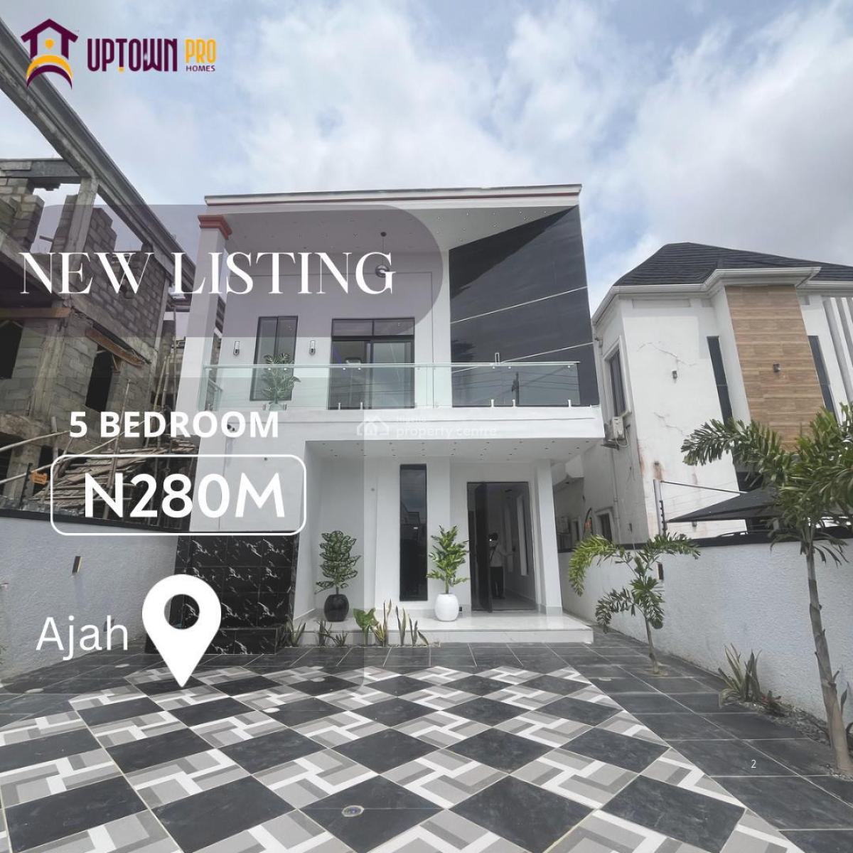 5 Bedroom Fullly Detached Duplex with Bq, Ajah, Lagos, Detached Duplex for Sale