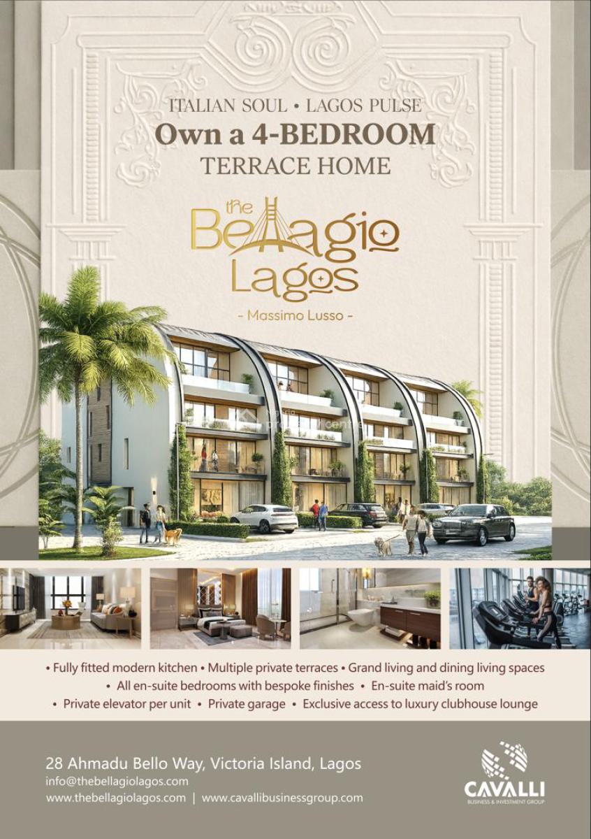 Luxury 4 Bedroom Terrace with Contemporary Finishing, No.28 Ahmadu Bello Way, Victoria Island (vi), Lagos, Terraced Duplex for Sale