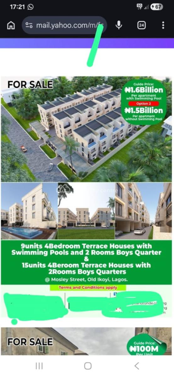 a Luxury 4 Bedroom  Terrace Duplex, Ikoyi, Lagos, Terraced Duplex for Sale