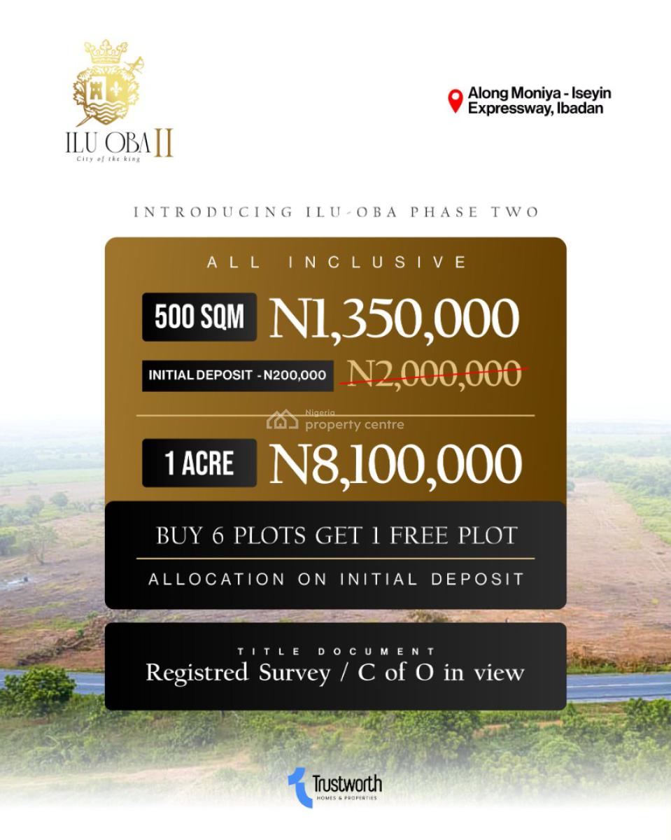 Land with Registered Survey and C of O, Moniya, Ibadan, Oyo, Residential Land for Sale