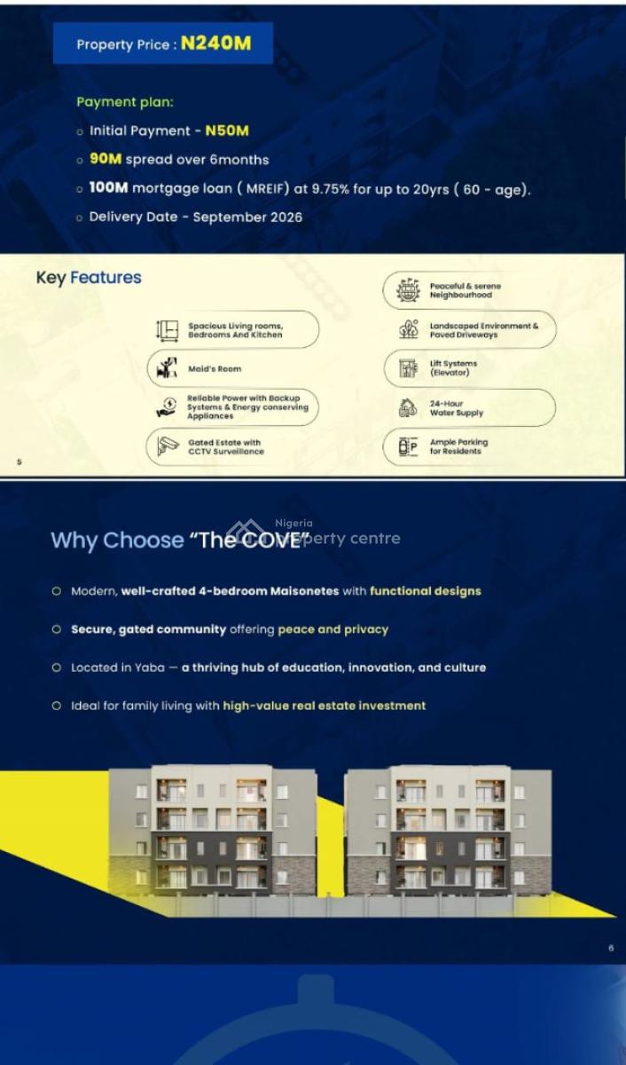 Off Plan Luxury Maisonette with Servant Quarters, Yaba, Lagos, House for Sale