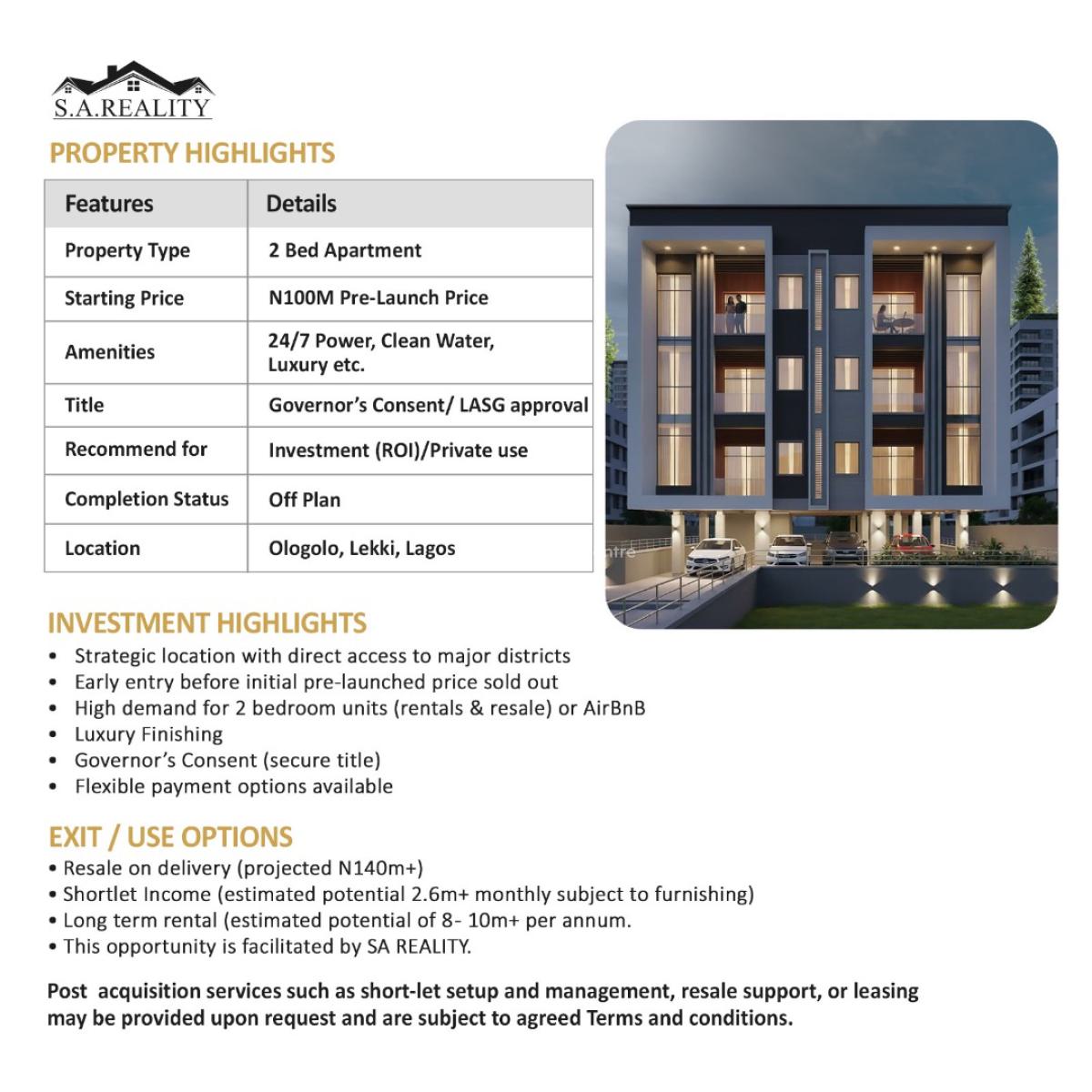 Luxury 2 Bedroom Apartment, Ologolo, Lekki, Lagos, Flat / Apartment for Sale