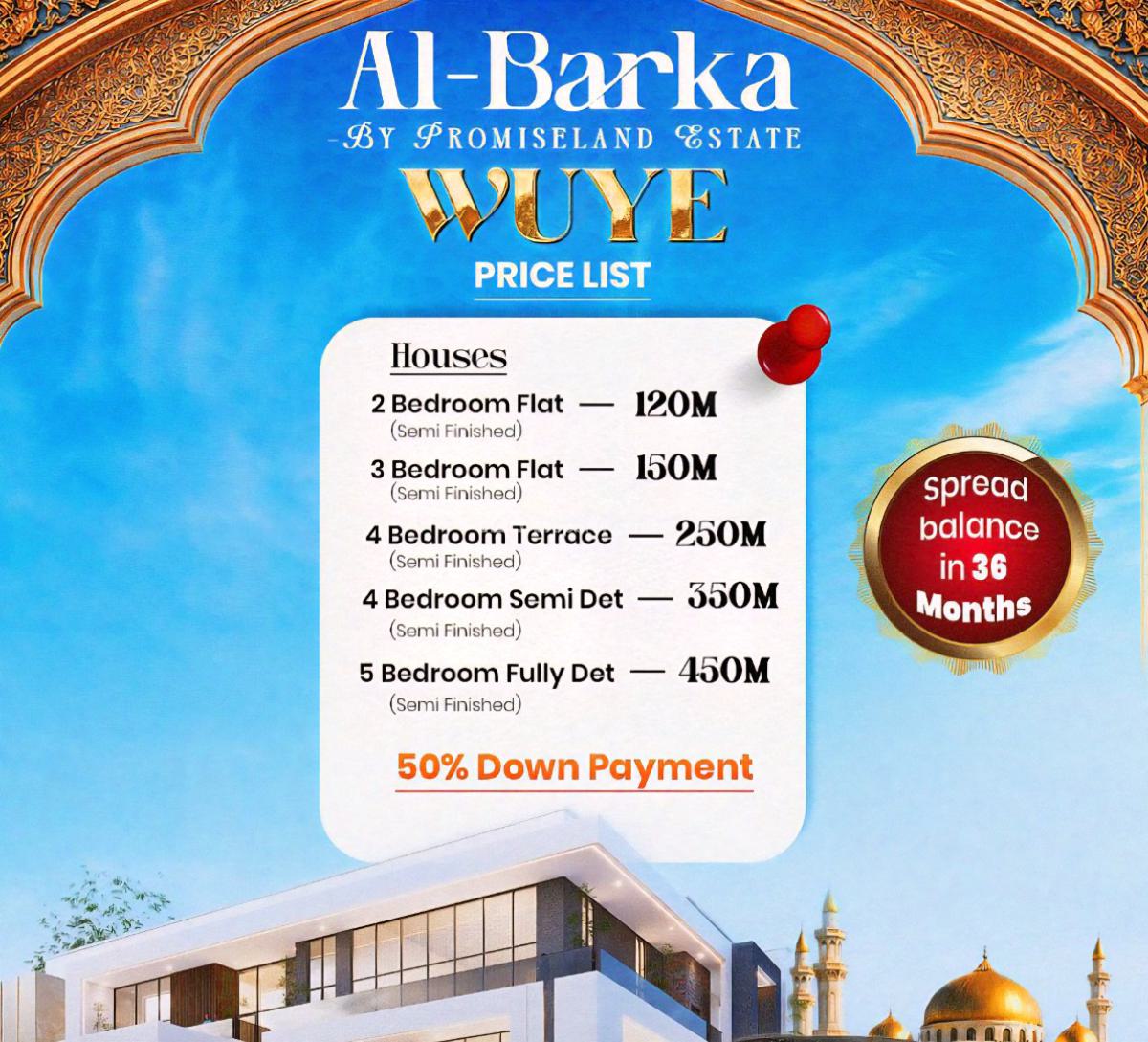 Available for Off Plan, Semi-finished 2 Bedroom Apartment, Wuye, Abuja, Flat / Apartment for Sale