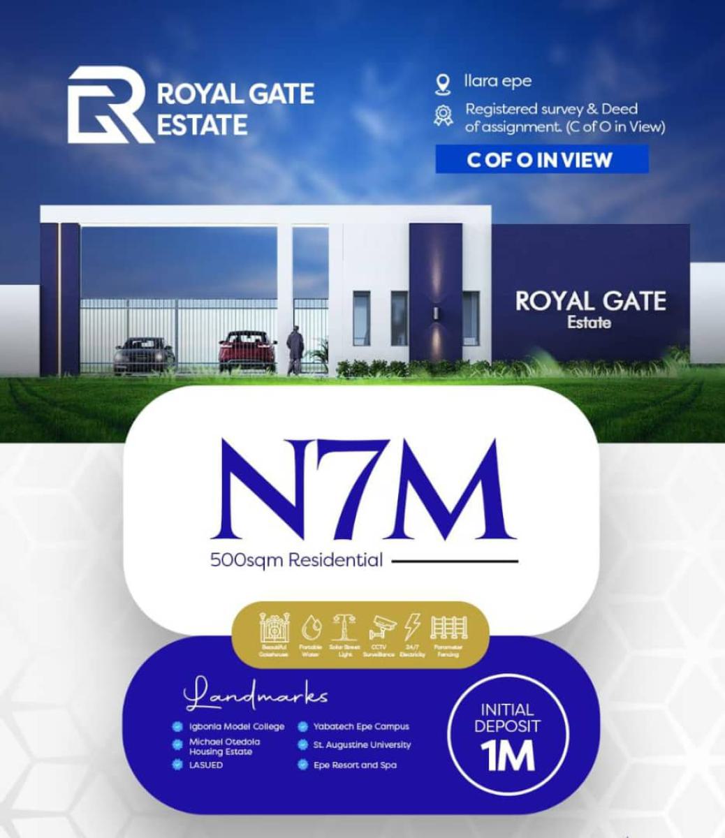 Land with C of O in View, Royal Gate Estate Located at Ilara Selling Fast, Epe, Lagos, Residential Land for Sale