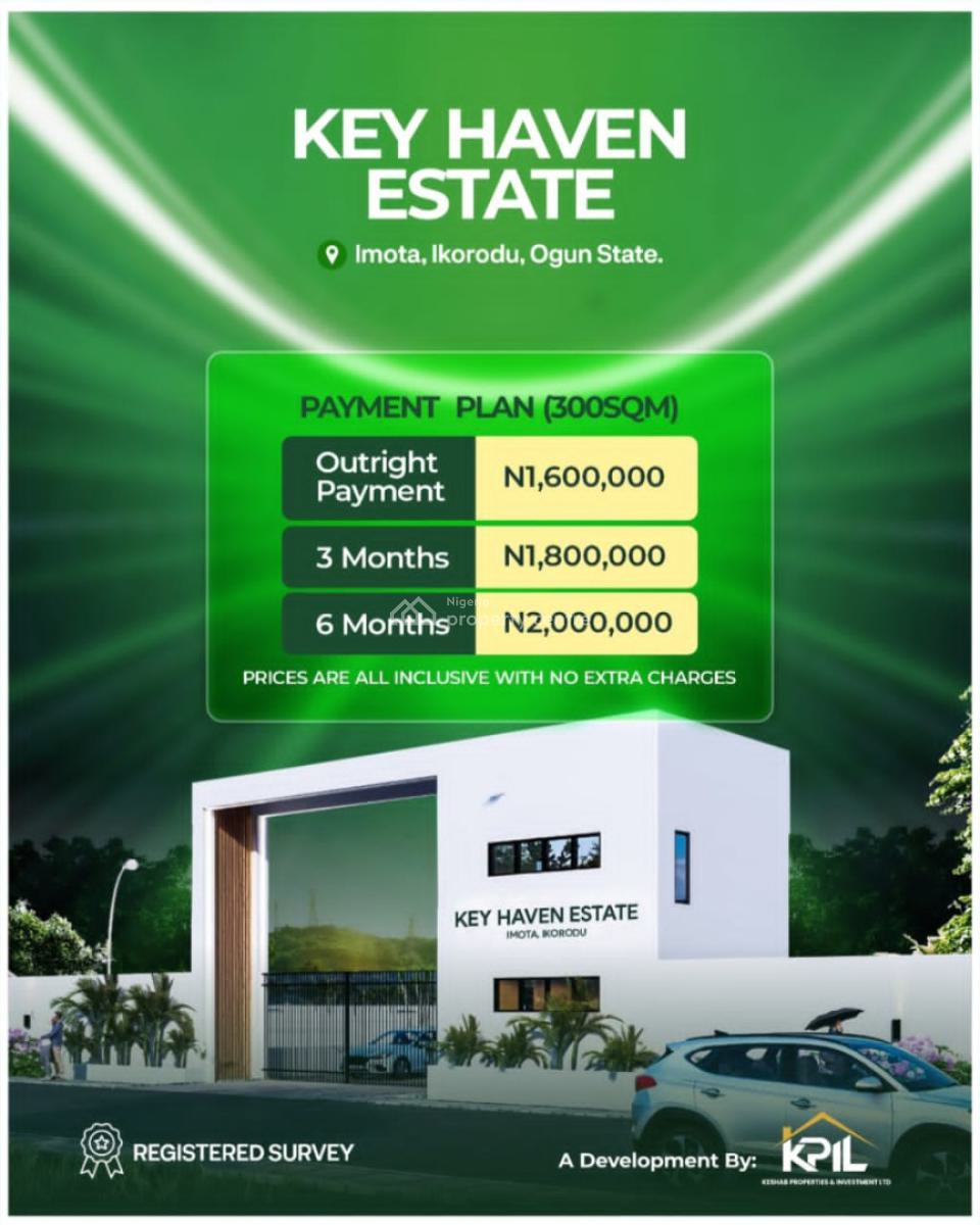 Land with Registered Survey in a Built Up Location, Key Haven Estate, Imota, Ikorodu, Lagos, Mixed-use Land for Sale