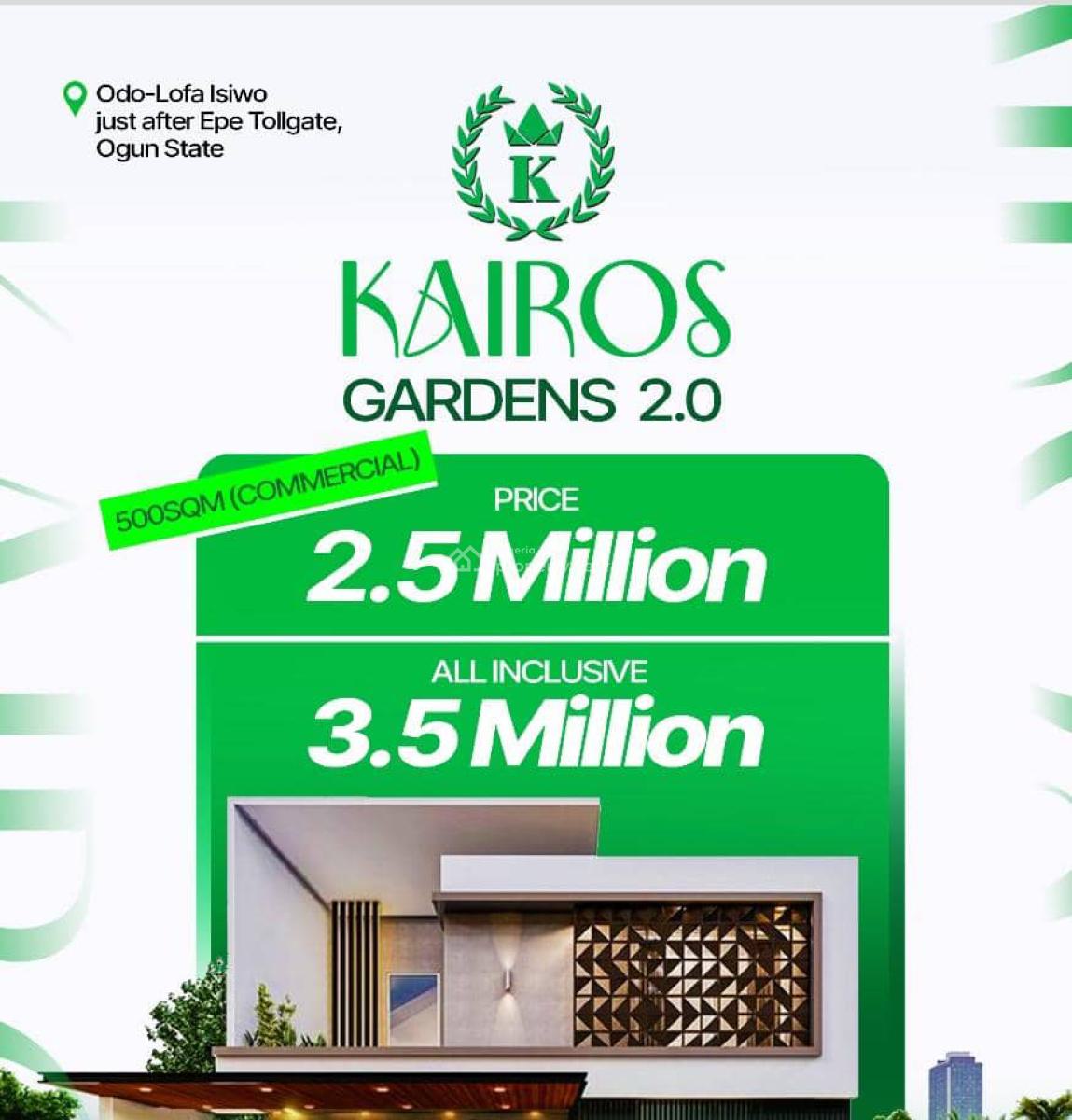 Affordable Land with Registered Survey, Kairos Gardens 2.0 Estate Located at Odo Lofa Isiwo, Km 46, Ogun, Commercial Land for Sale