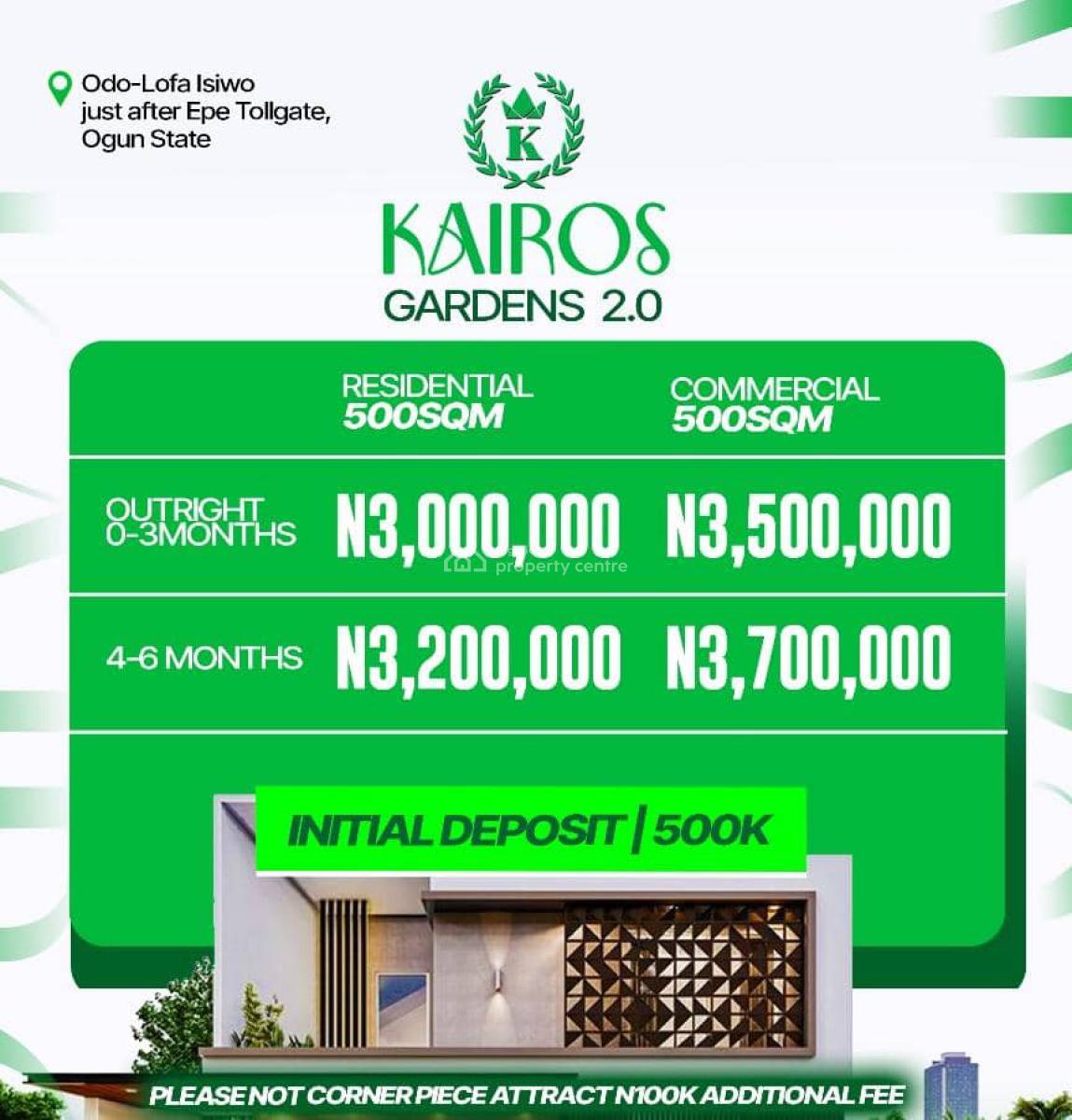 an Acre of Land with C of O in View, Kairos Gardens 2.0 Located at Odo Lofa Isiwo Just After Epe Tollgate, Km 46, Ogun, Mixed-use Land for Sale