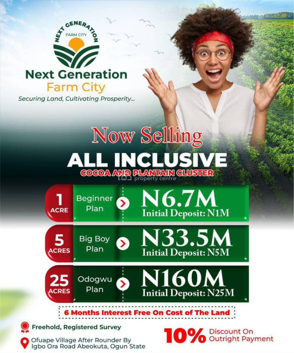Buy and Earn Passive Income Annually Through Cocoa & Plantain Farming, Earn Passive Income Through Agriculture While Your Land Appreciates, Abeokuta North, Ogun, Mixed-use Land for Sale
